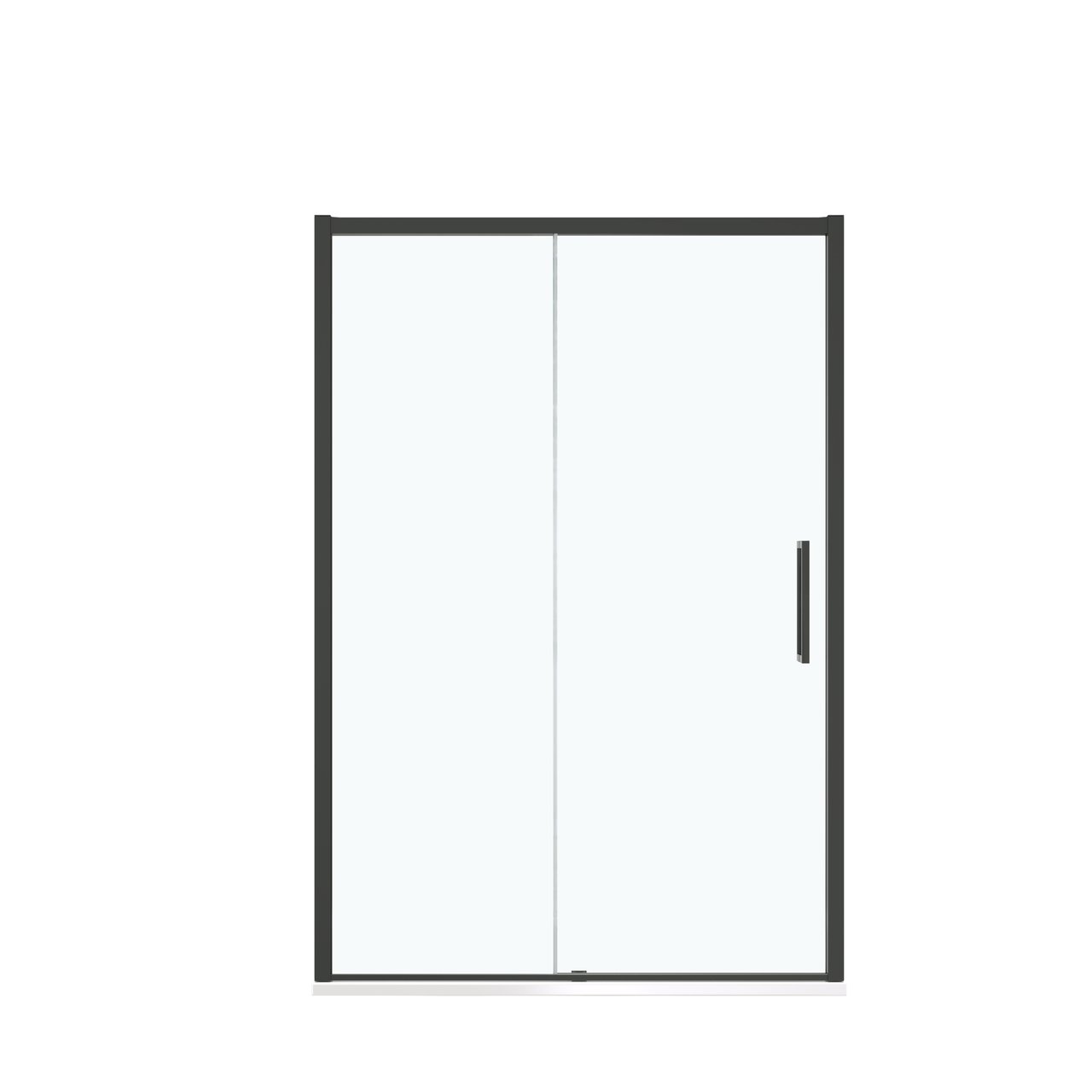 Luca Varess Senses porte coulissante 140 x 200 cm verre transparent profil noir mat