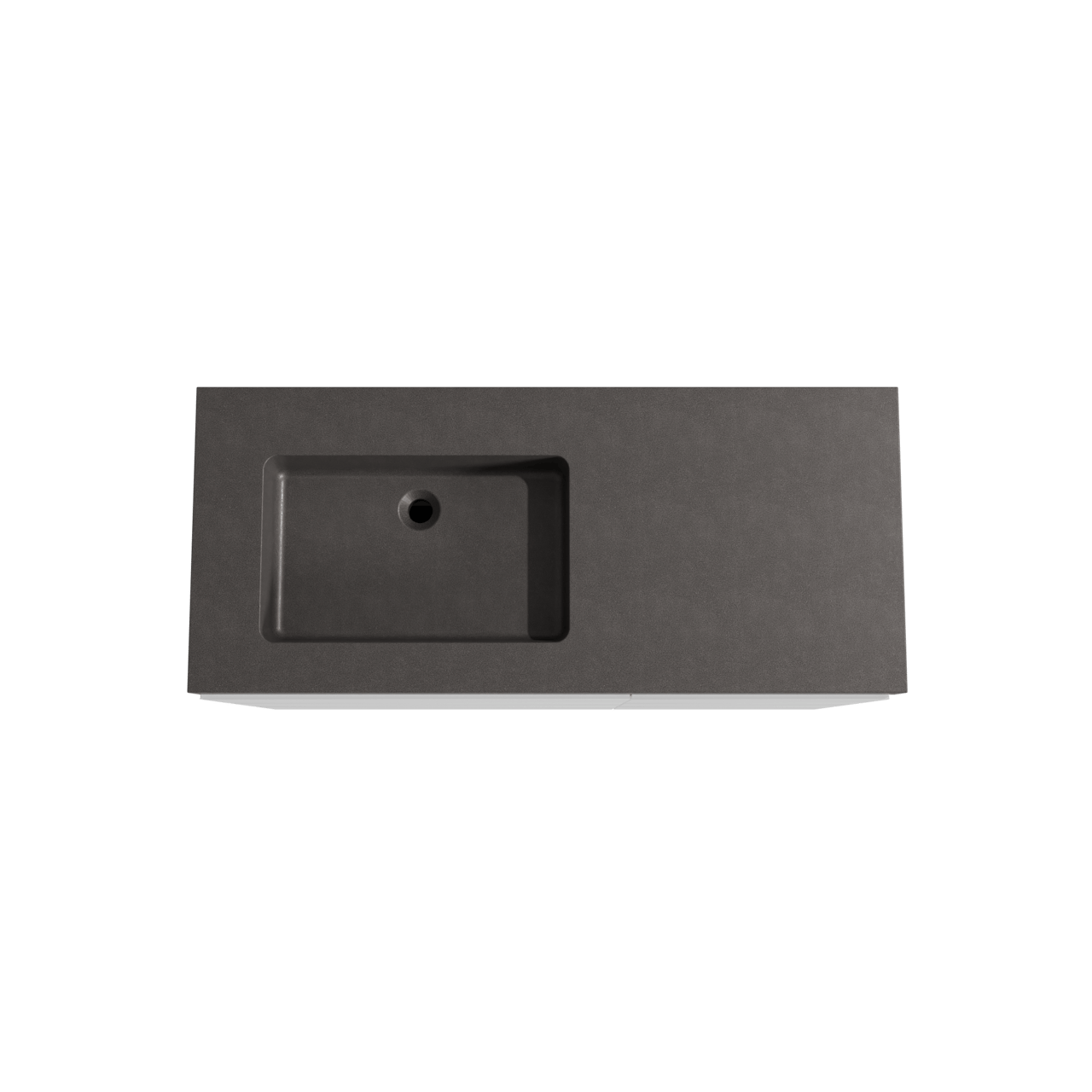 Storke Edge meuble salle de bains à poser 120 x 52 cm blanc mat avec Scuro High vasque asymétrique gauche en quartz noir mat