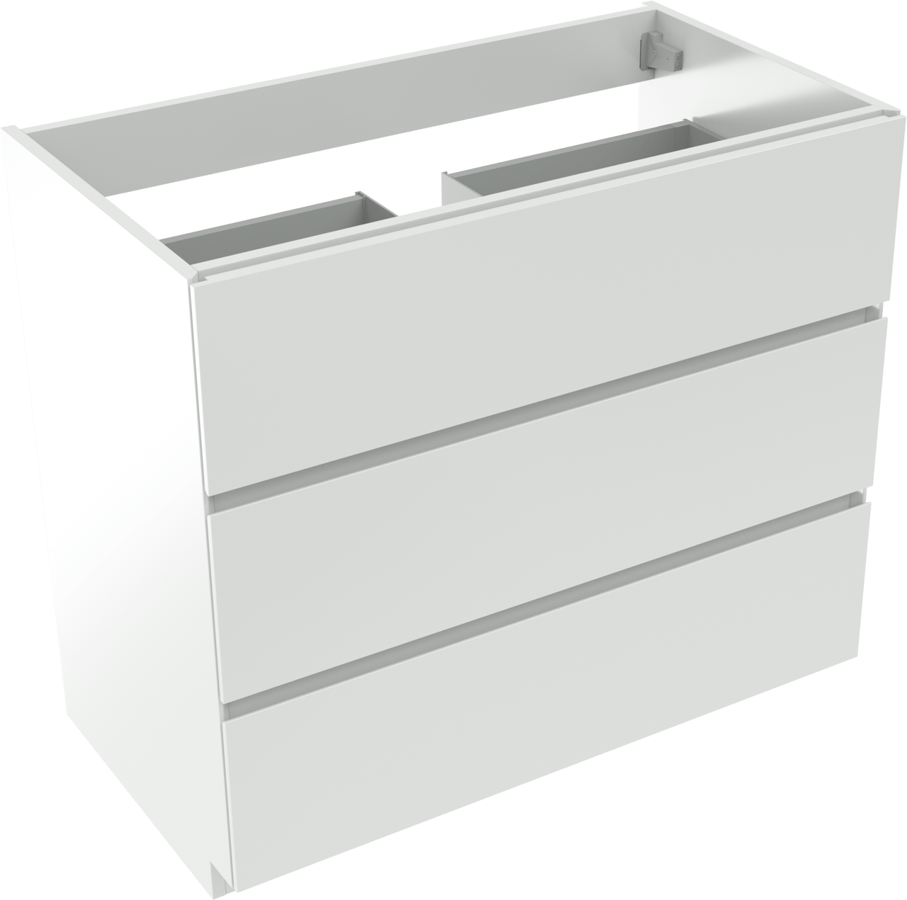 Storke Edge meuble sous-lavabo a poser 95 x 52 cm blanc mat 3 tiroirs