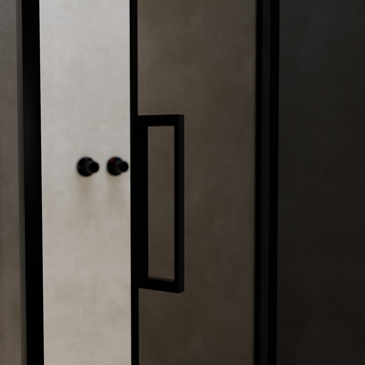 Balmani Senses Design douchehoek met rechtse draaideur en vaste zijwand, 120 x 90 cm, Rookglas, Zwarte profielen, met coating