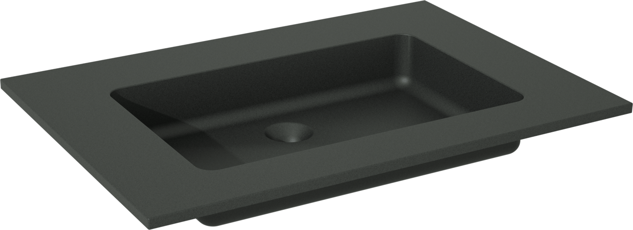 Storke Scuro enkele wastafel mat kwarts 75 x 52 cm