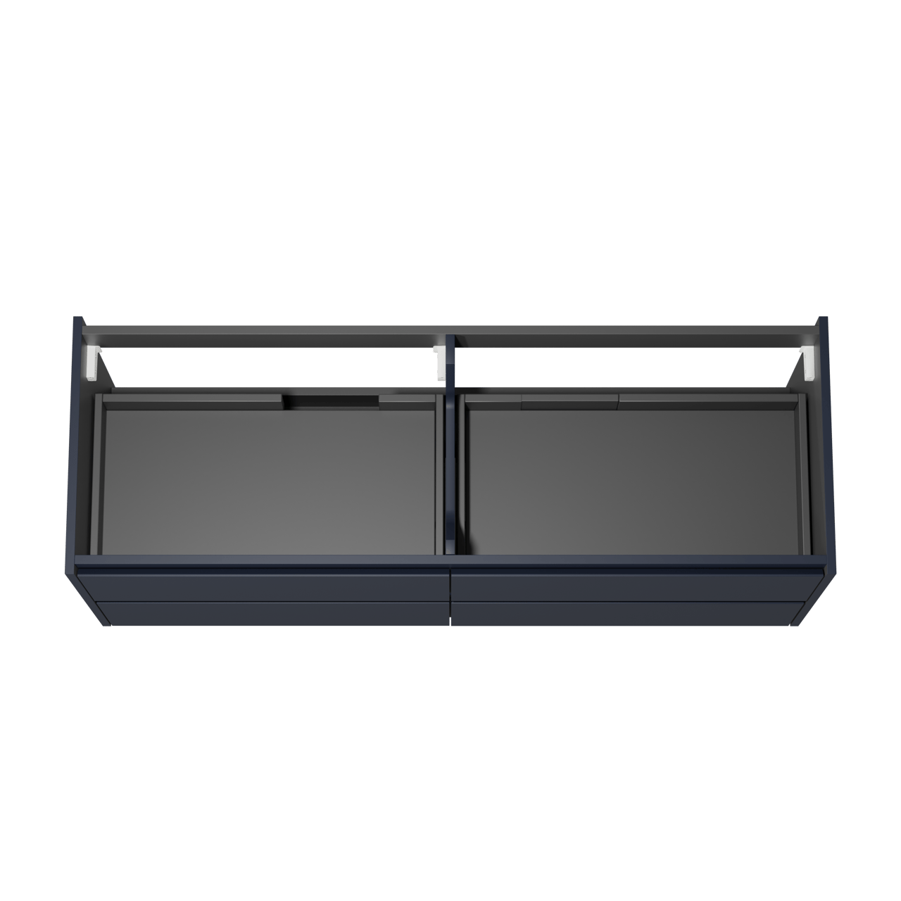 Storke Seda hängender Waschbeckenunterschrank: 150 x 52 cm, Nachtblau, 4 Schubladen