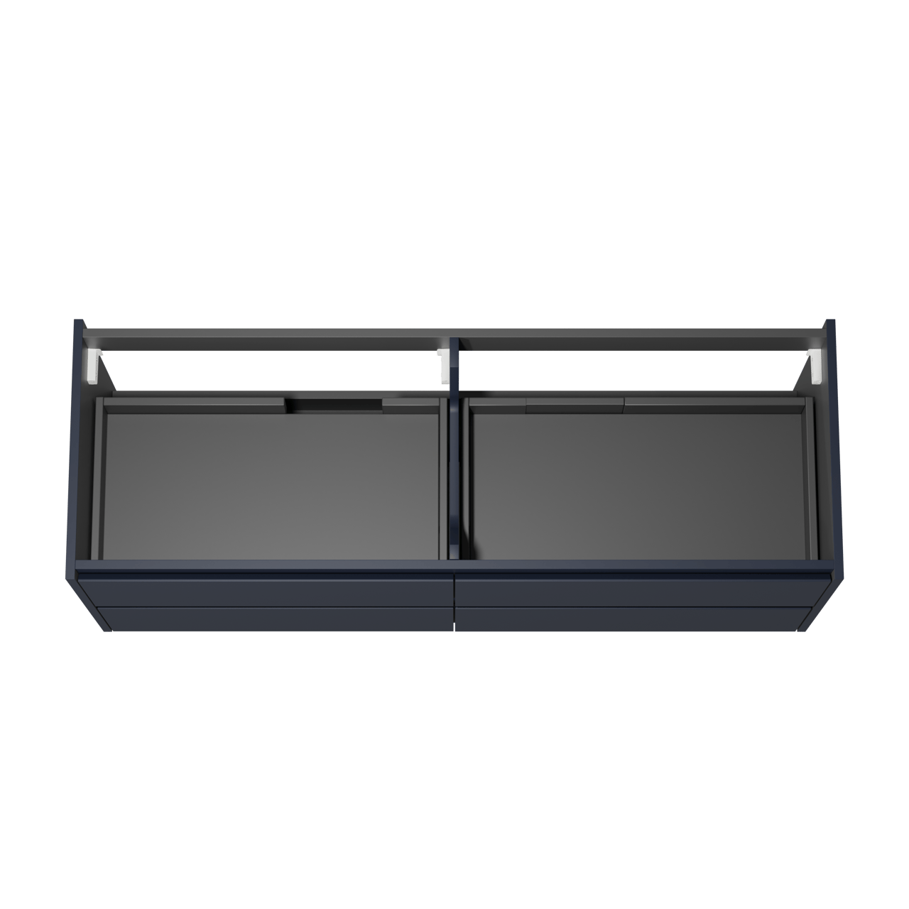 Storke Seda meuble sous-lavabo suspendu 150 x 52 cm bleu nuit 4 tiroirs