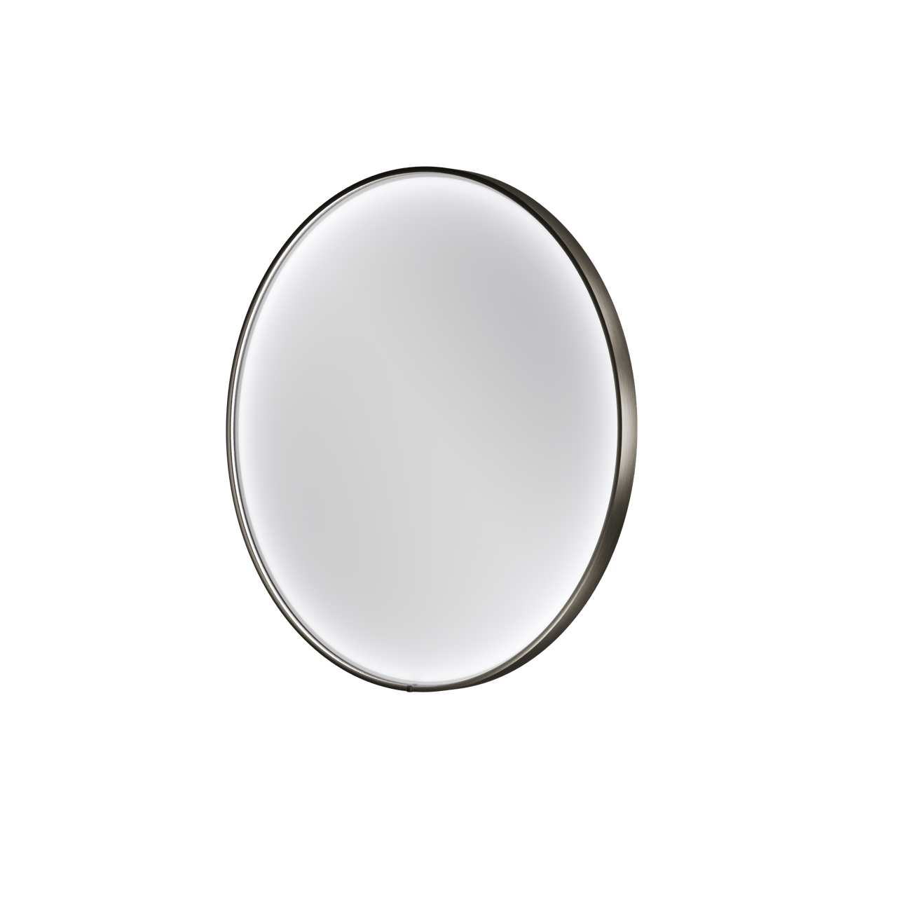 Balmani Secret rond badkamerspiegel Brushed Gunmetal Ø 80 cm met spiegelverlichting en anti-damp