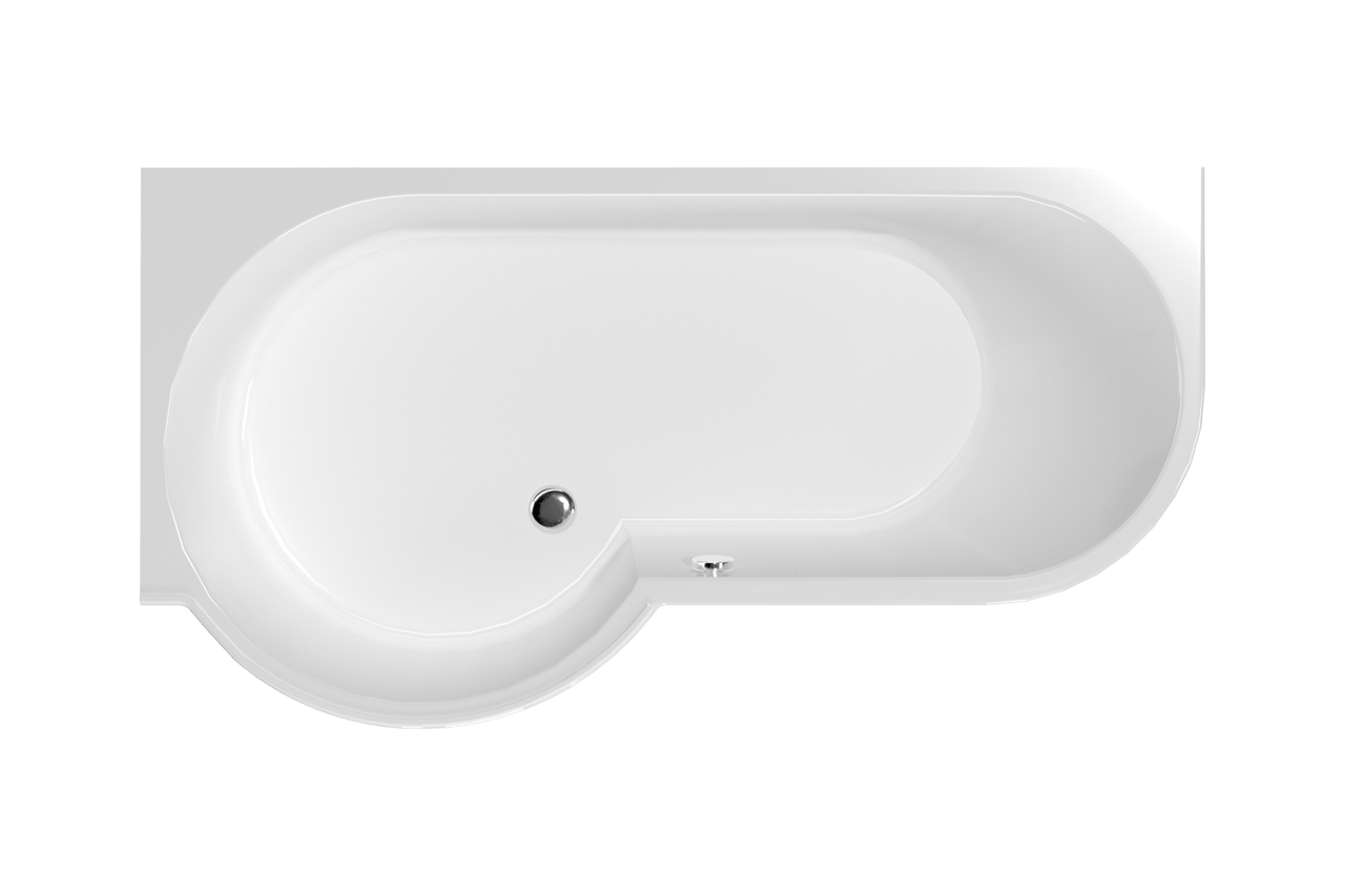 Linie Paulo baignoire d'angle gauche simple 170 x 90 cm acrylique Blanc Brillant