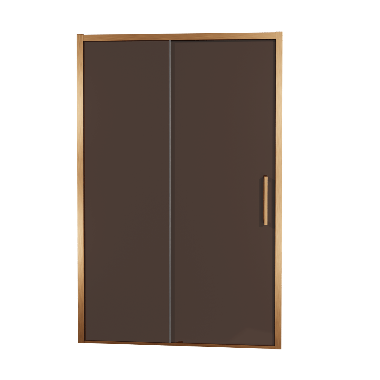 Balmani Senses Design porte coulissante réversible 160 cm x 210 cm verre Bronze, Profil Brushed Rosegold, coating inclus