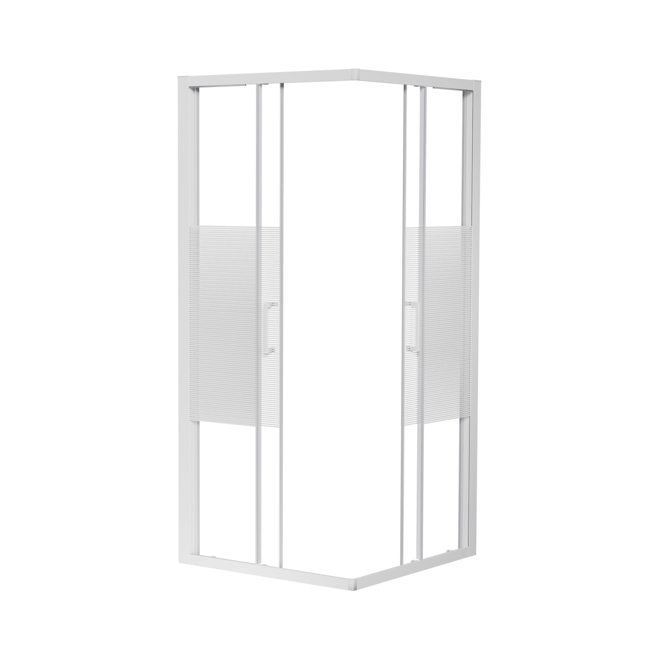 Luca Varess Talan douche schuifdeur 90 x 200 cm gestreept glas glanzend wit profiel