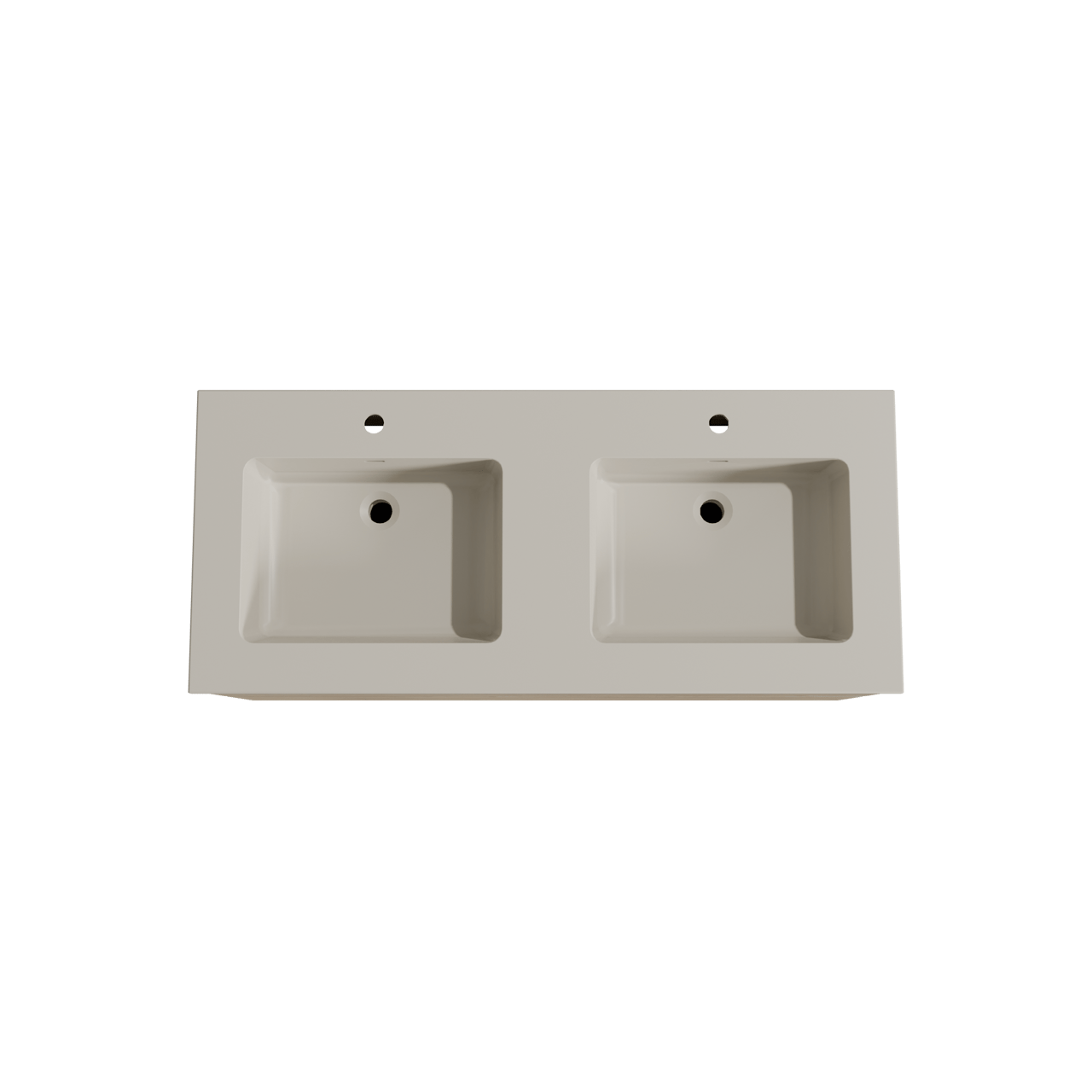 Storke Edge meuble salle de bains suspendu 120 x 52 cm chêne brut avec Diva double vasque en top solid soie grise