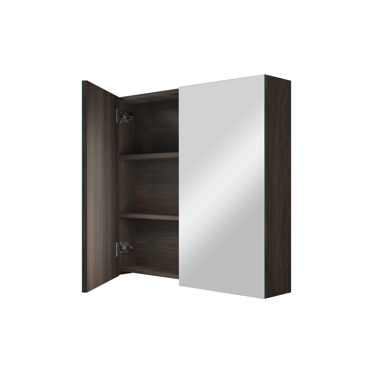 Linie Montro spiegelkast 80 x 75 cm donkere notenhout