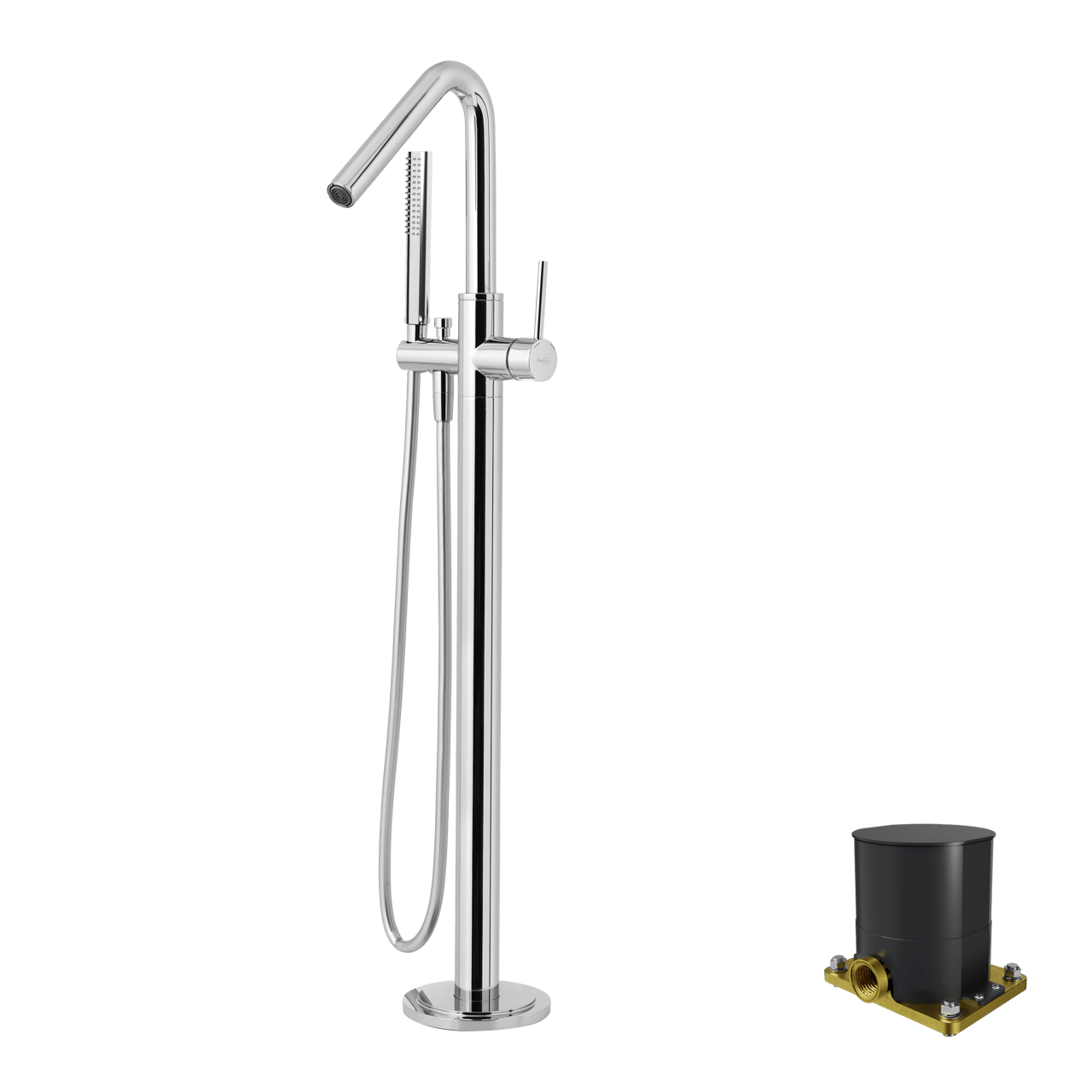 Blaufoss Round Move vrijstaande badkraan chroom