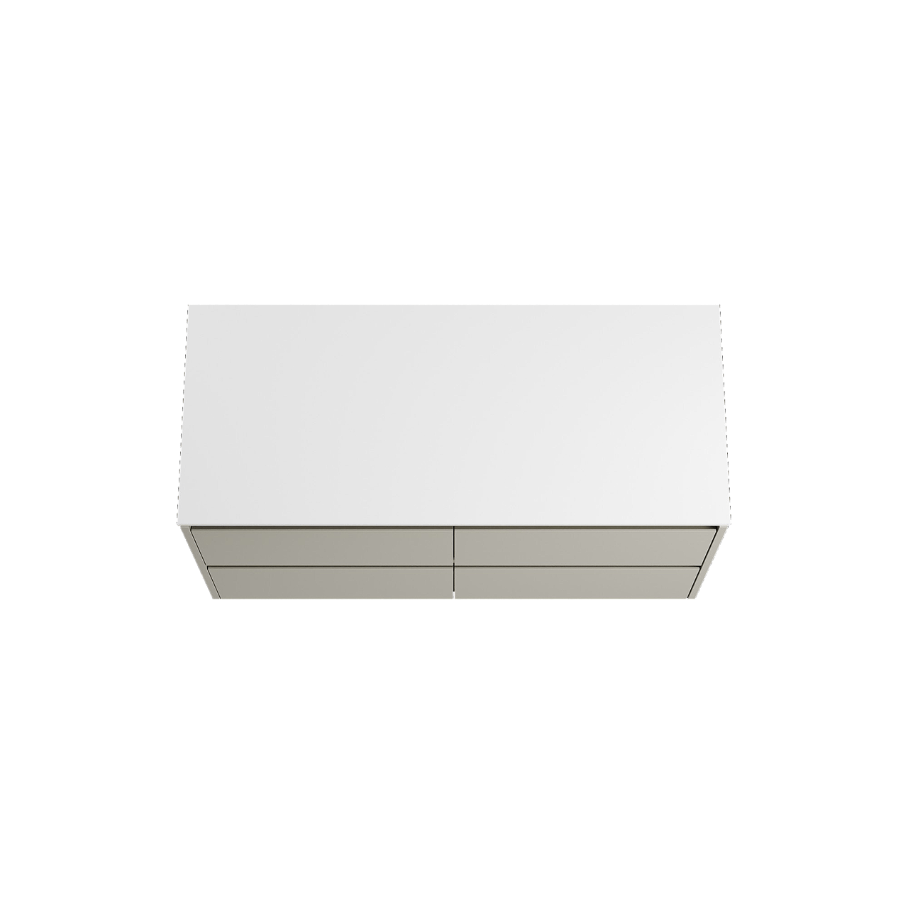 Storke Seda meuble salle de bains suspendu 120 x 52 cm soie grise avec Tavola tablette simple ou double en solid surface blanc mat
