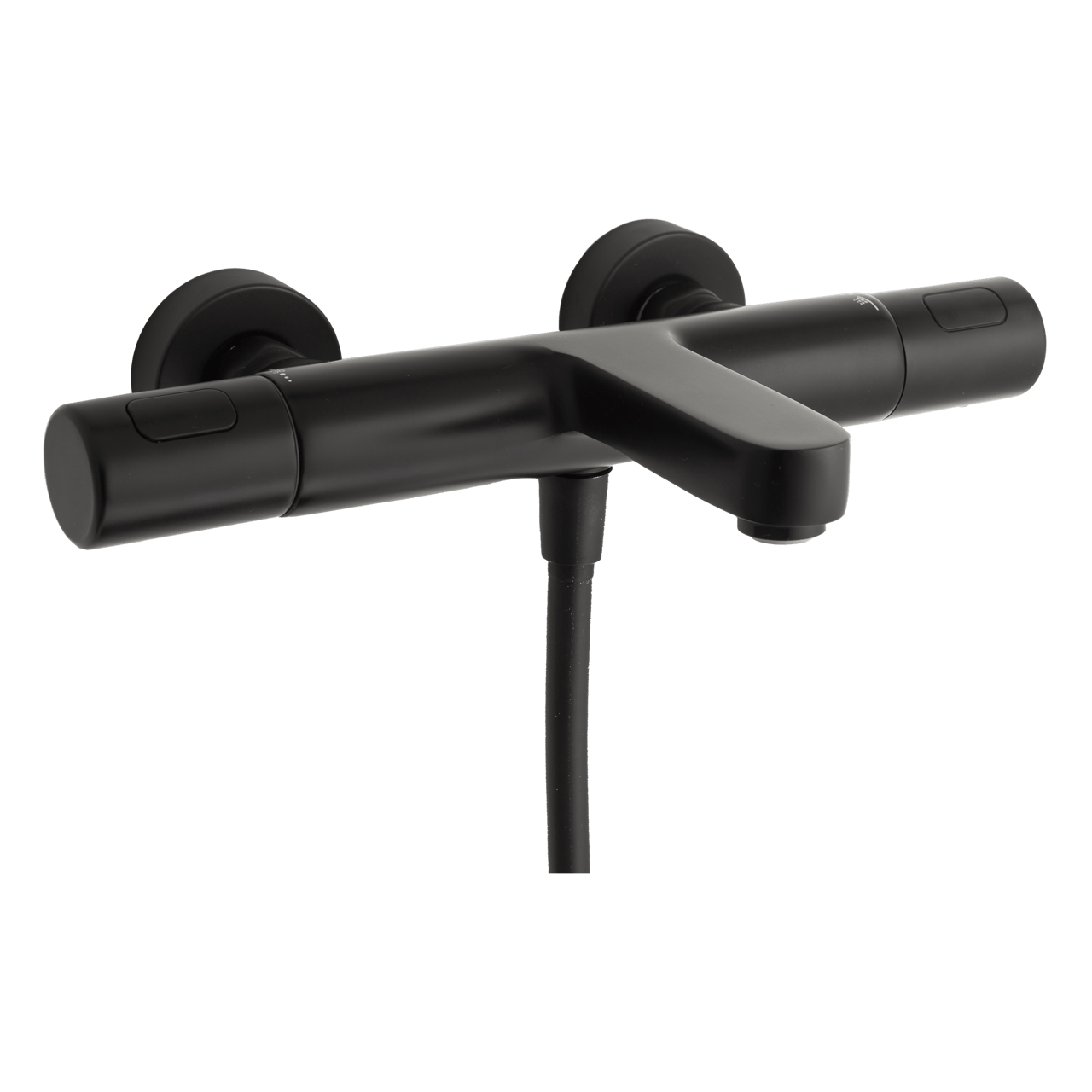 Blaufoss Apollo robinet de bain robinet thermostatique montage mural extérieur Noir Mat