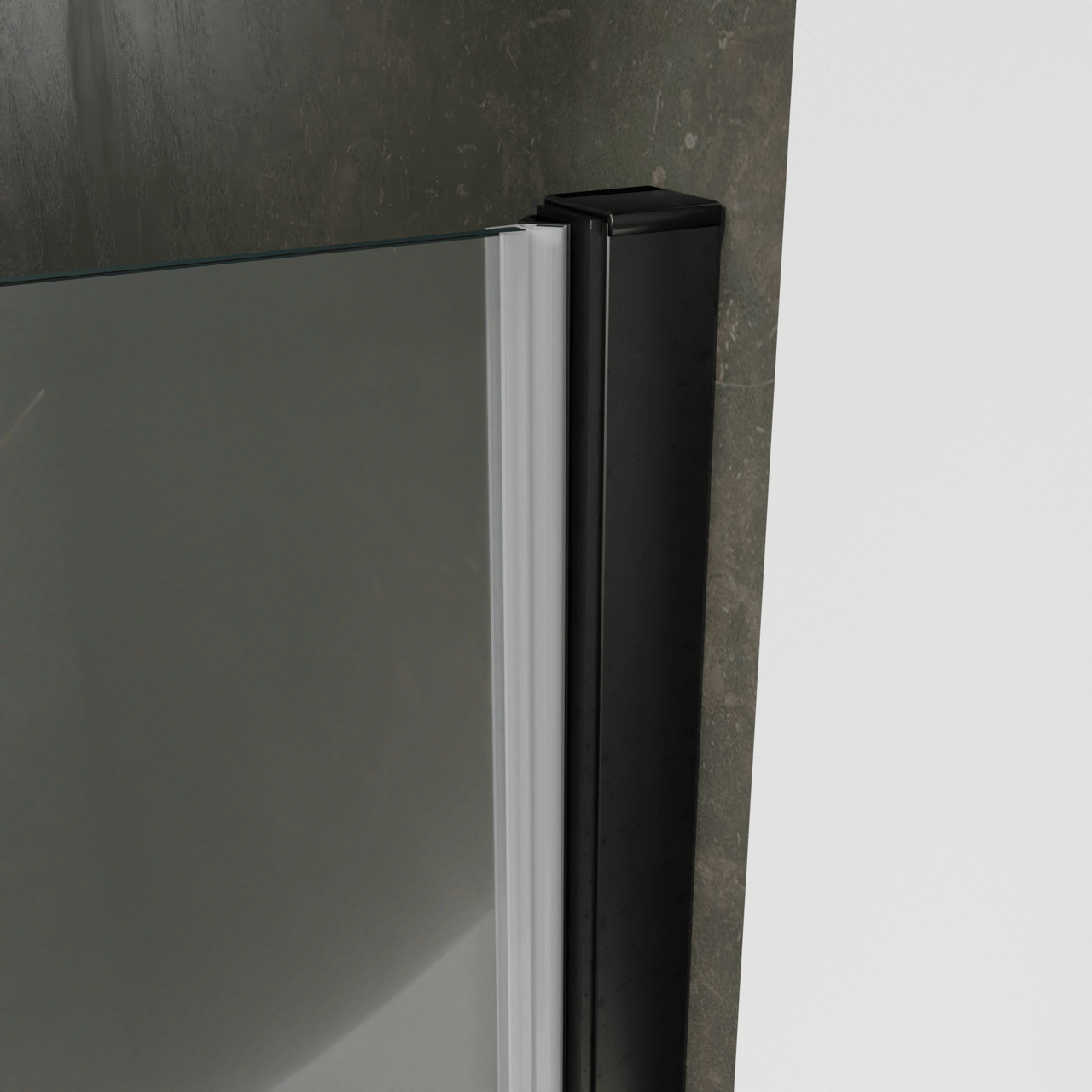 Luca Varess Kuresa douche draaideur 100 x 200 cm helder glas mat zwart profiel