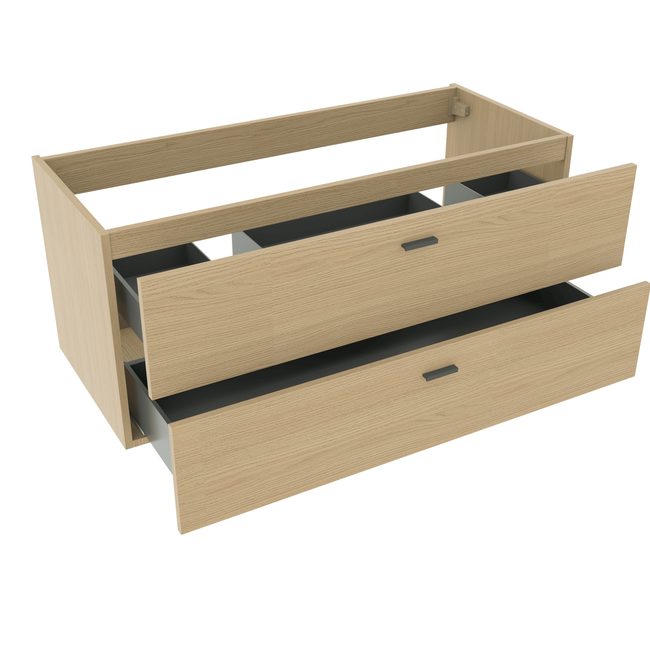Artis natural oak basin cab. 2 drawers 45cm