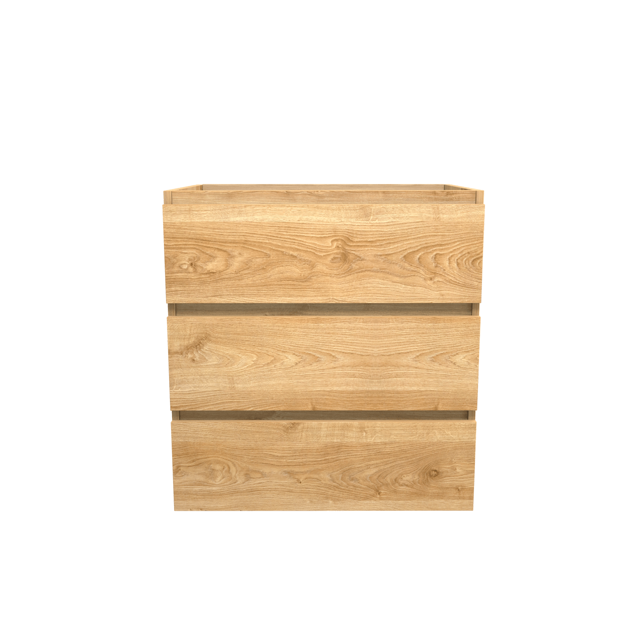 Balmani Lucida stehender Waschbeckenunterschrank: 75 x 55 cm, Eiche rustikal, 3 Schubladen