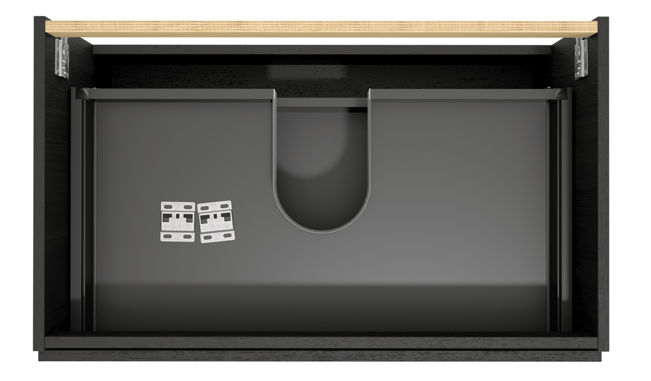 Balmani Lucida hängender Waschbeckenunterschrank: 90 x 55 cm, Eiche Schwarz, 2 Schubladen