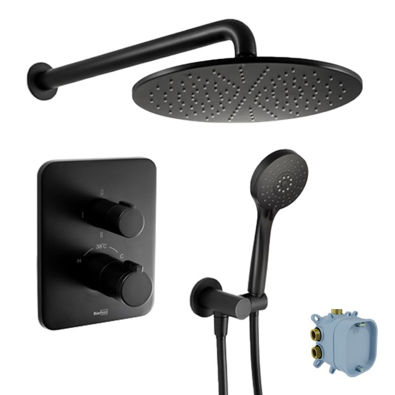 Blaufoss Smartbox Softline set de douche pluie encastré, élément encastré inclus