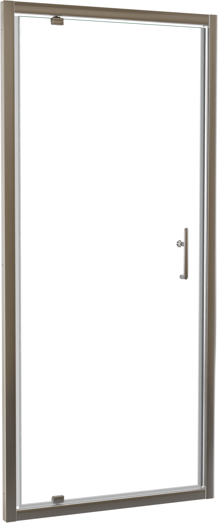 Linie Cadiz douche draaideur 90 cm x 190 cm Helder glas geborsteld chroom profiel