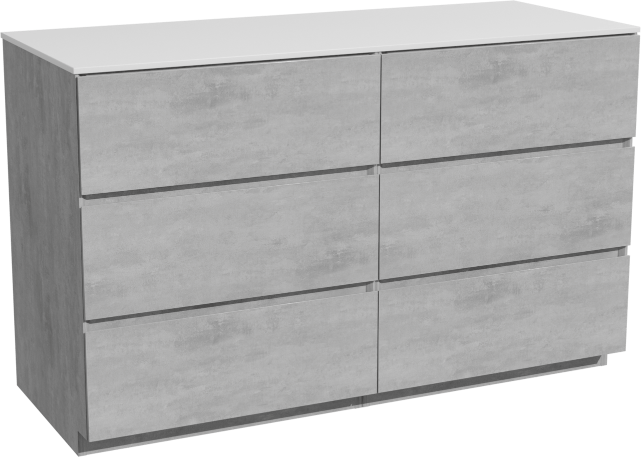 Storke Edge staand badmeubel 130 x 52 cm beton donkergrijs met Tavola enkel of dubbel wastafelblad in solid surface mat wit