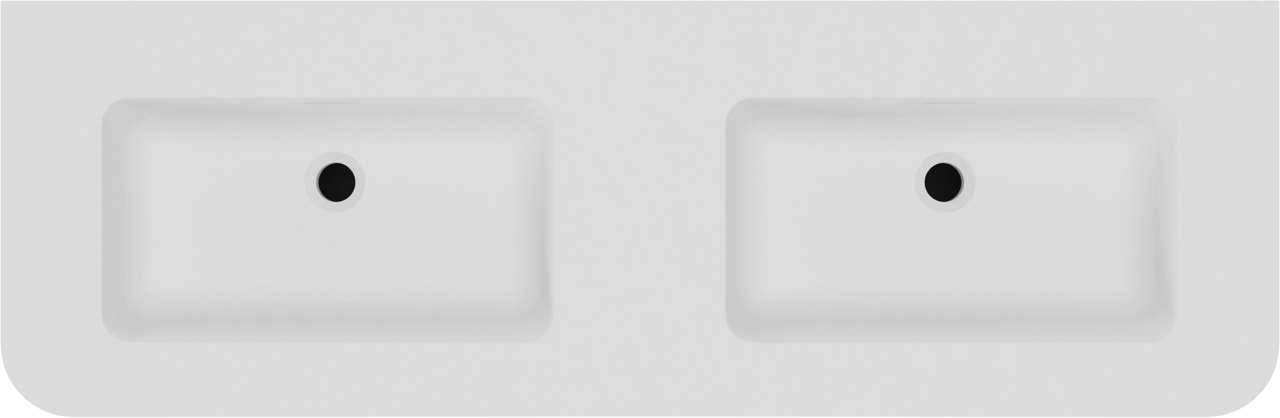 Storke Soft zwevend badkamermeubel 140 x 46 cm Sand mat met Mata Soft dubbele wastafel in solid surface mat wit