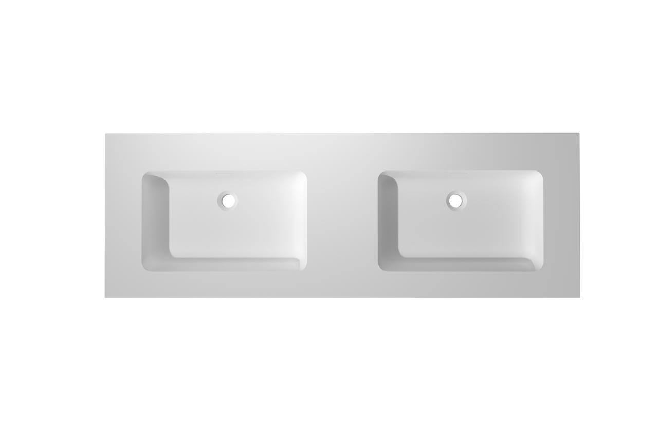Storke Mata High Doppelwaschtisch, Solid Surface matt, 150 x 52 cm
