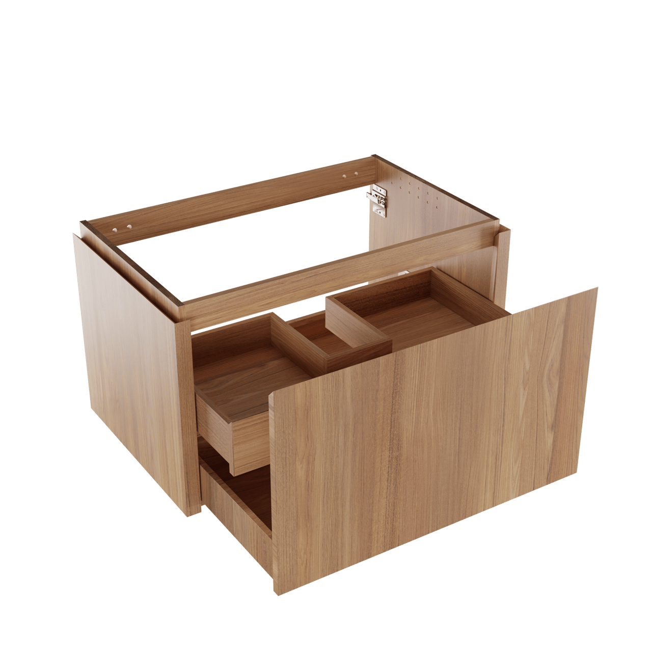 Balmani Eclips meuble sous-lavabo suspendu 90 x 55 cm Teck 2 tiroirs