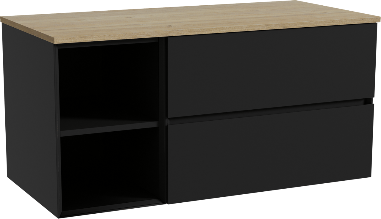 Storke Edge Badmöbel Set mit Panton Waschtischplatte für Aufsatzwaschbecken