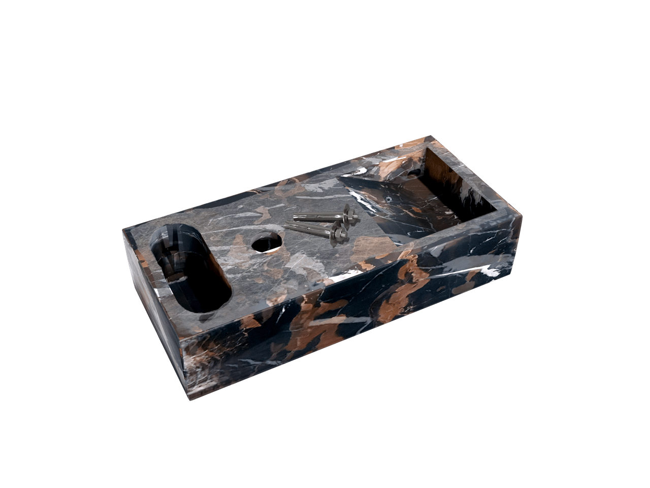 Balmani Mood Handwaschbecken: Portoro Gold Marmor, 45 x 20 cm