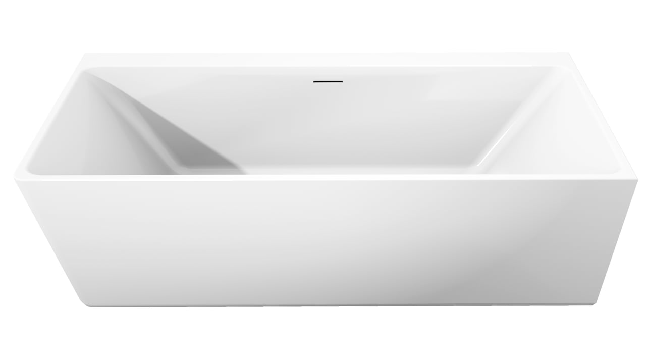 Luca Varess Coda baignoire d'angle droite duo 180 x 80 cm acrylique blanc brillant