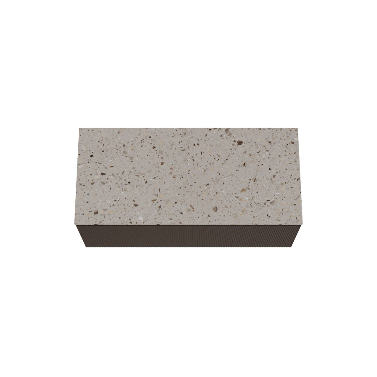 Balmani Fila by Mitra zwevend badmeubel 120 x 55 cm zwart eiken met Stretto enkel of dubbel wastafelblad in terrazzo greige terrazzo, Verticale symmetrische rechte ribbel
