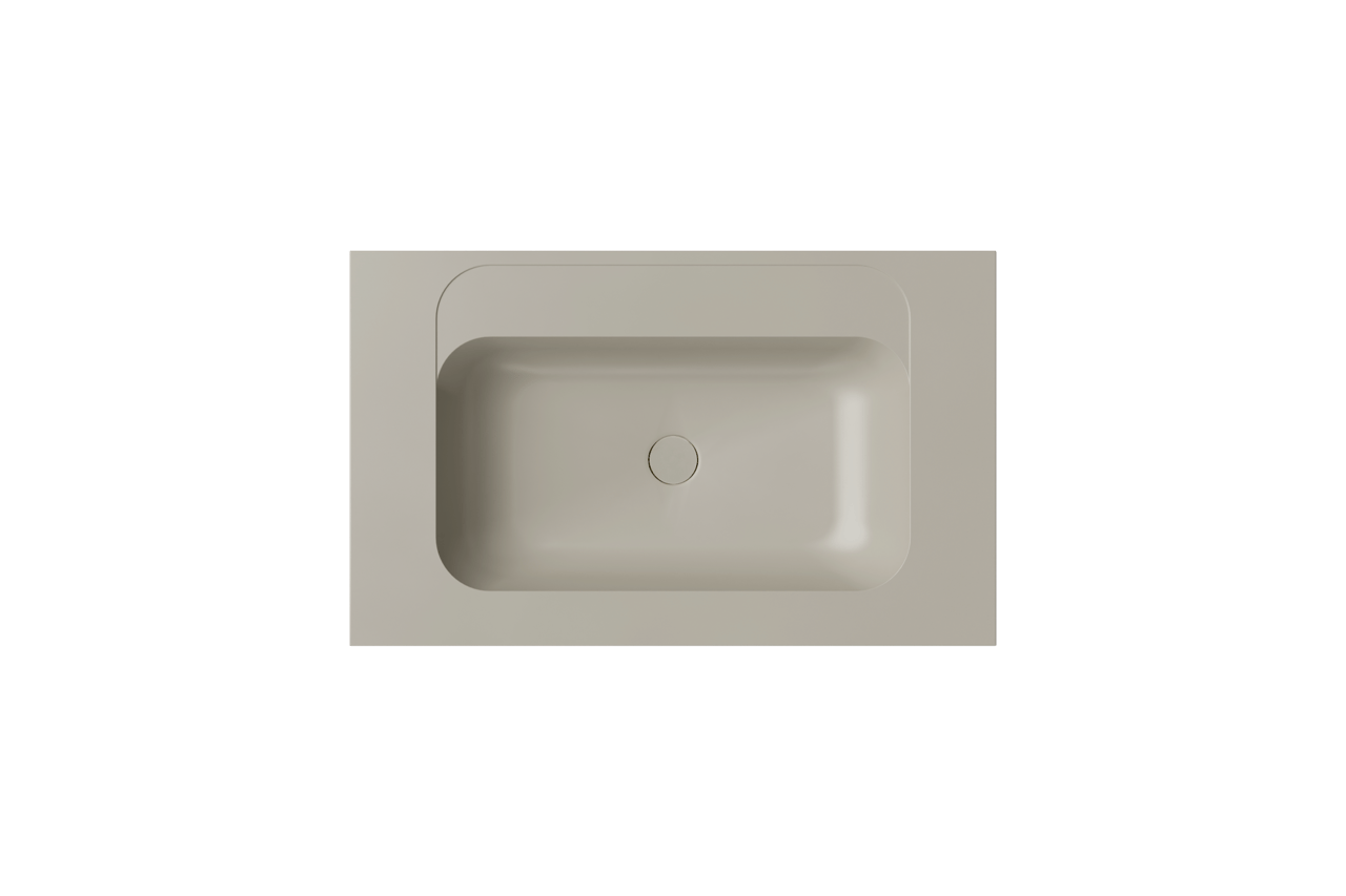 Balmani Tablo Strada Einzelwaschtisch Top Solid Seidengrau Matt 90 x 55 cm
