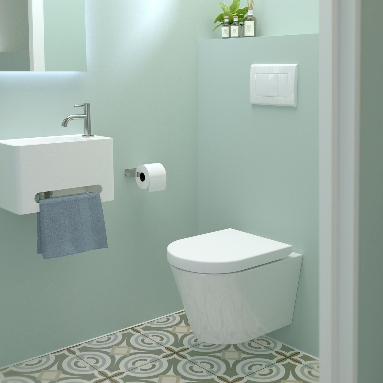 Luca Varess Spirello hangend toilet hoogglans wit randloos