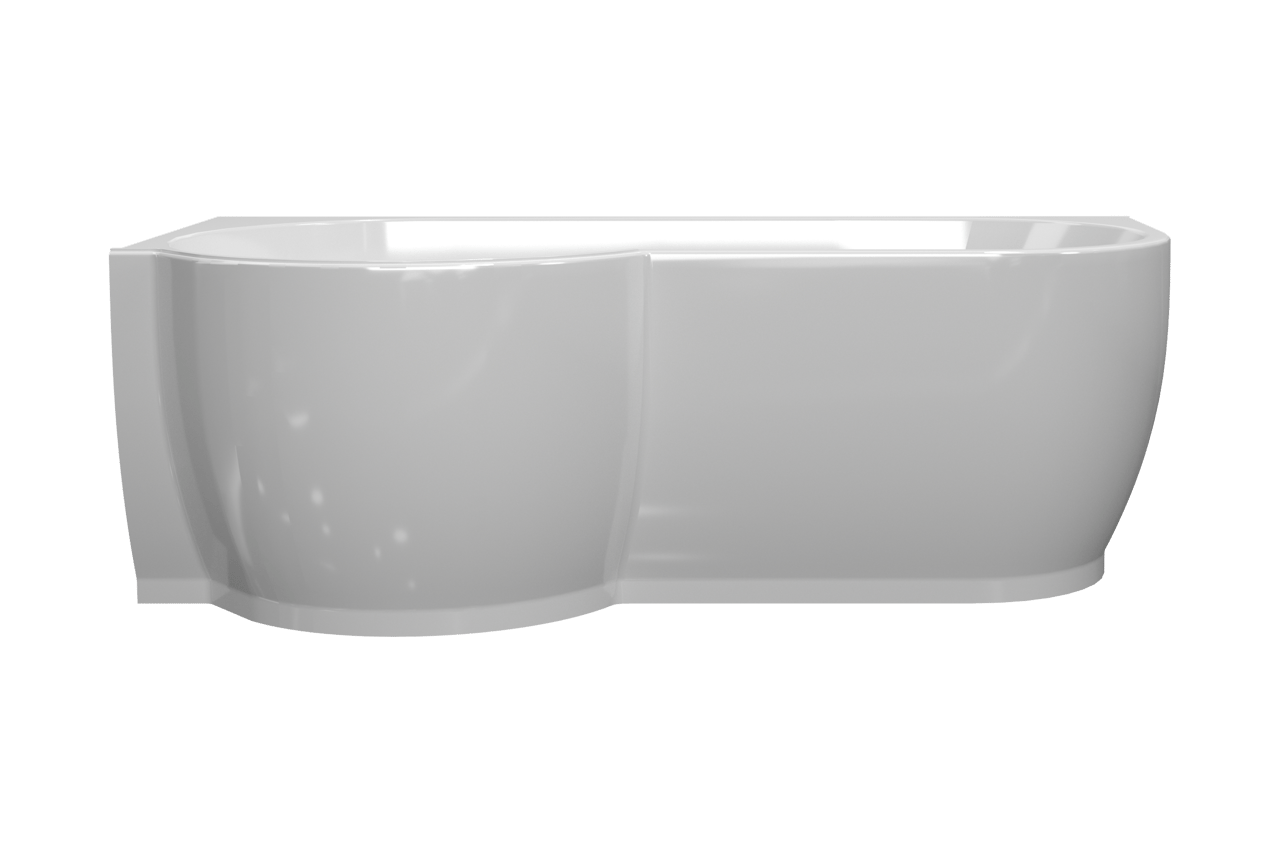 Linie Paulo baignoire d'angle gauche simple 170 x 90 cm acrylique Blanc Brillant