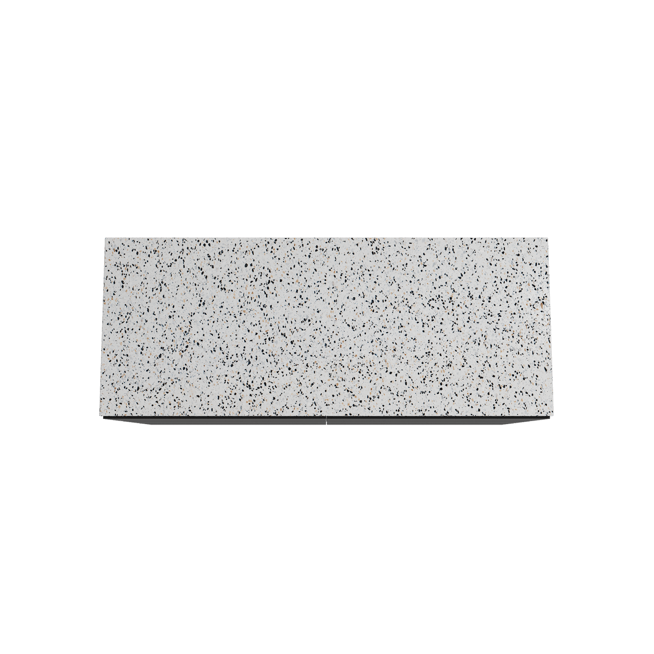 Storke Edge freistehendes Möbelstück Set: 130 x 52 cm, Schwarz matt, mit Tavola Einzel- oder Doppel Waschtischplatte, Terrazzo in Weiß/Schwarz matt