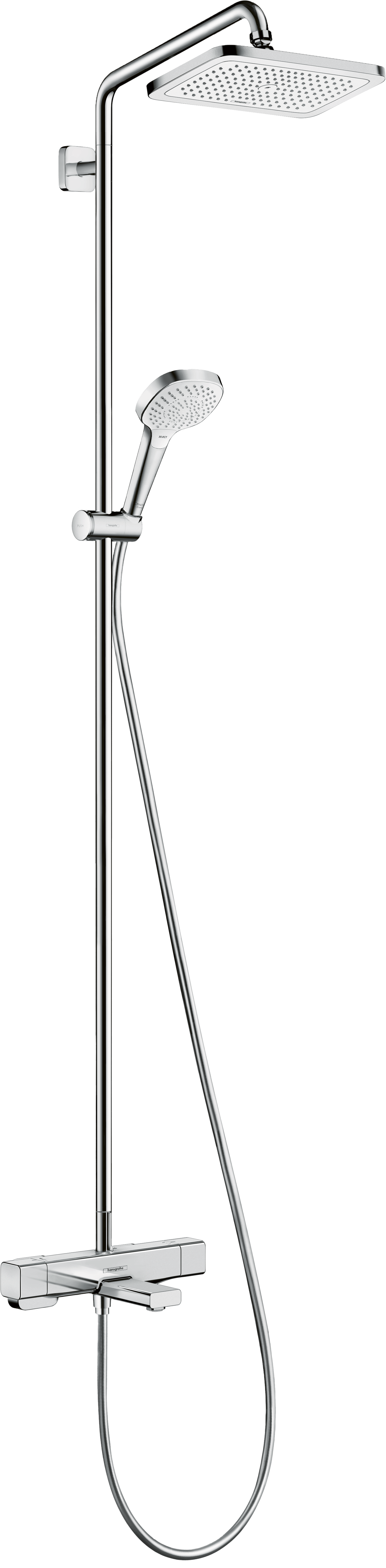 Hansgrohe Croma E280 colonne de douche de pluie avec robinet thermostatique Chrome Brillant