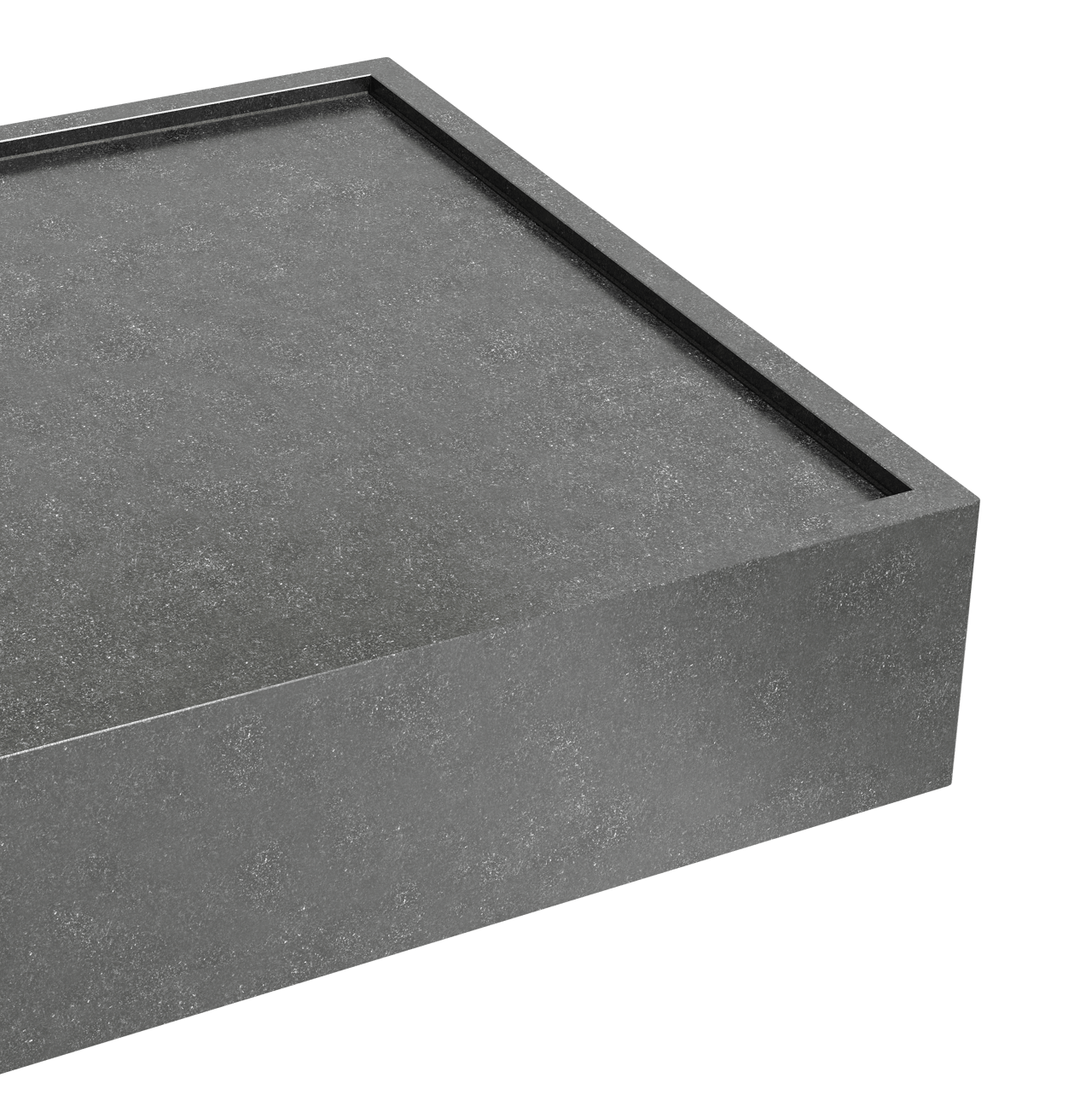 Balmani Cubo Waschtisch links, Granit poliert, 140 x 49 cm