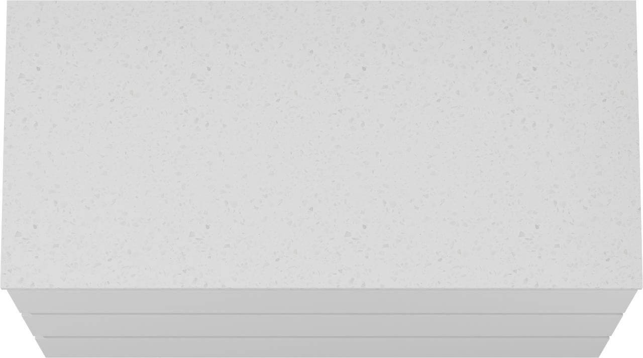 Linie Lado meuble salle de bains à poser 100 x 46 cm blanc mat avec Lado tablette simple ou double en mélaminé terrazzo blanc