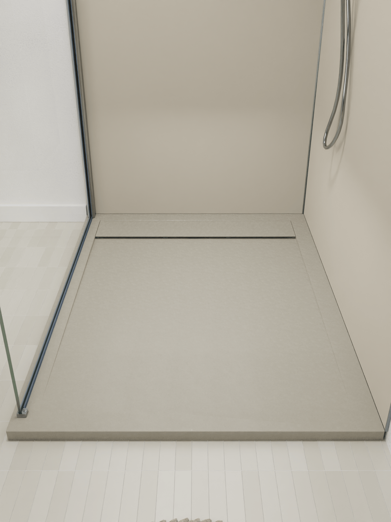 Luca Varess Dandy receveur de douche 120 x 80 cm marbre composite Soie grise mat structure rock