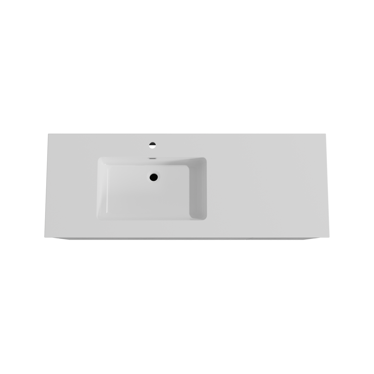 Storke Edge hängendes Möbelstück Set: 140 x 52 cm, Beton dunkelgrau, mit Diva Waschtisch links, Marmorkomposit Weiß glänzend