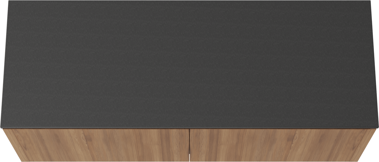 Balmani Eclips meuble salle de bains suspendu 150 x 55 cm Teck avec Stretto tablette simple ou double en Granit noir