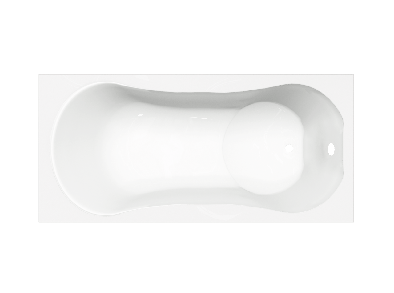 Luca Varess Trasime 1-Personen-Einbaubadewanne: 170 x 80 cm, Acryl, Weiß Glänzend