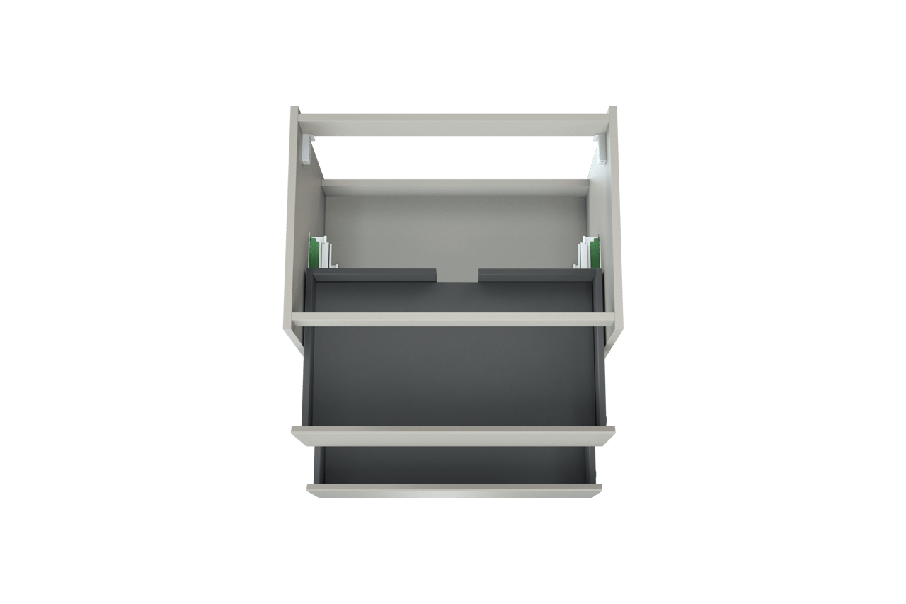 Storke Seda hängender Waschbeckenunterschrank: 75 x 52 cm, Weiß matt, 2 Schubladen