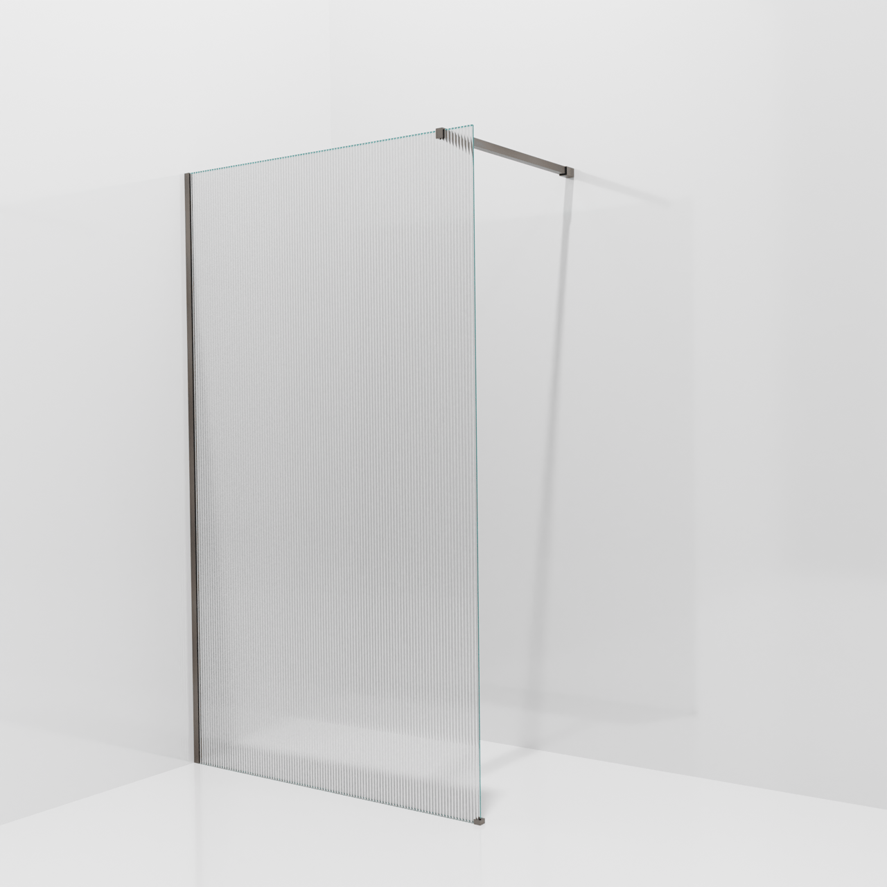 Balmani Modular douche à l'italienne: 120 x 200 cm, Ribs, avec coating, Profil Brushed GunMetal