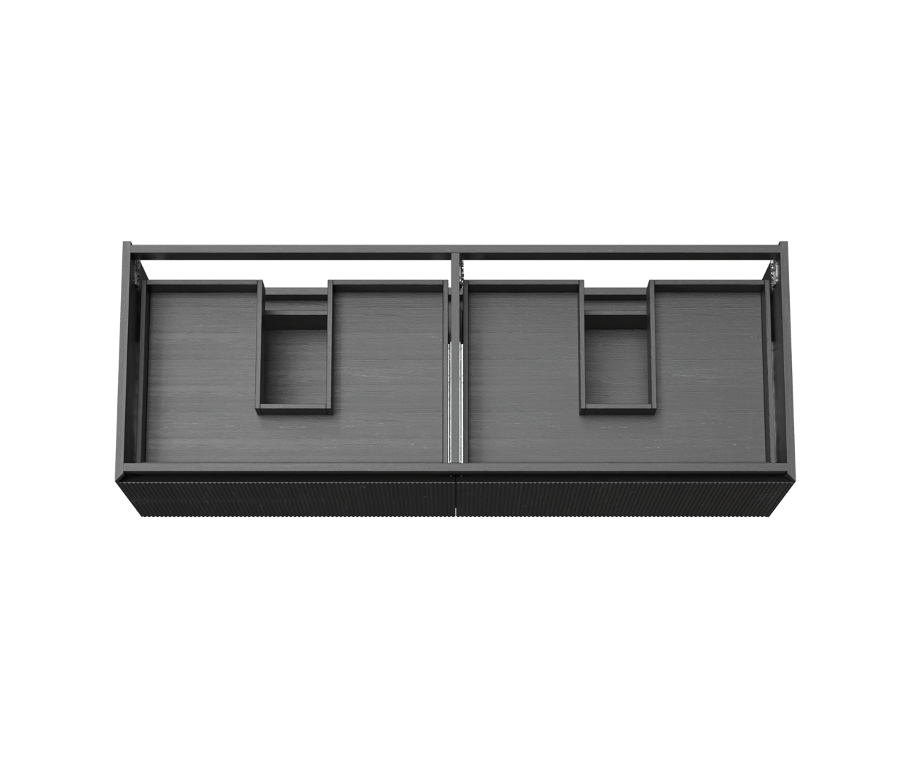 Balmani Fila meuble sous-vasque suspendu 150 x 55 cm placage chêne noir 4 tiroirs