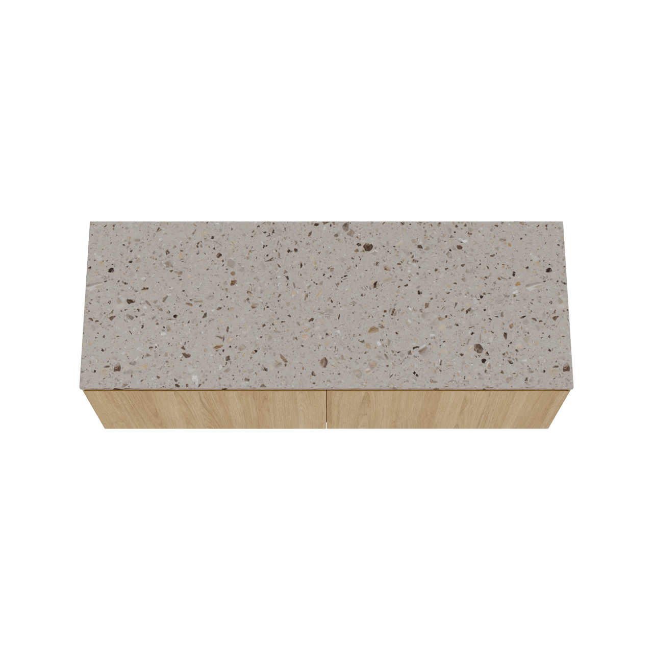 Balmani Idra meuble salle de bains suspendu 150 x 55 cm chêne naturel avec Stretto tablette simple ou double en terrazzo greige terrazzo