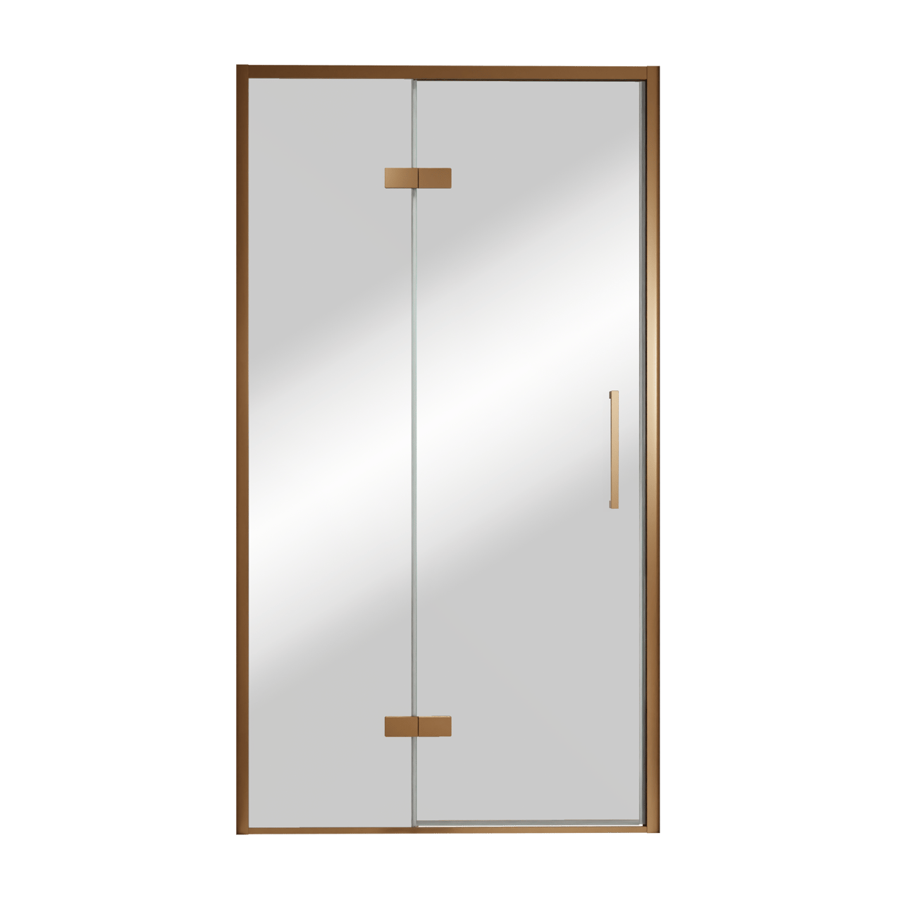 Balmani Senses Design porte pivotante à gauche 120 cm x 210 cm verre Miroir Reflex, Profil Brushed Rosegold, coating inclus