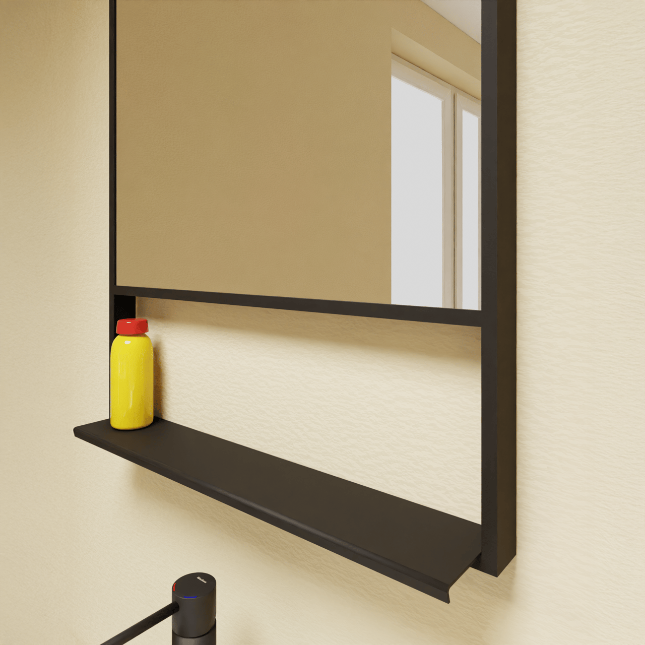 Luca Varess Bridge miroir rectangulaire noir 45 x 85 cm