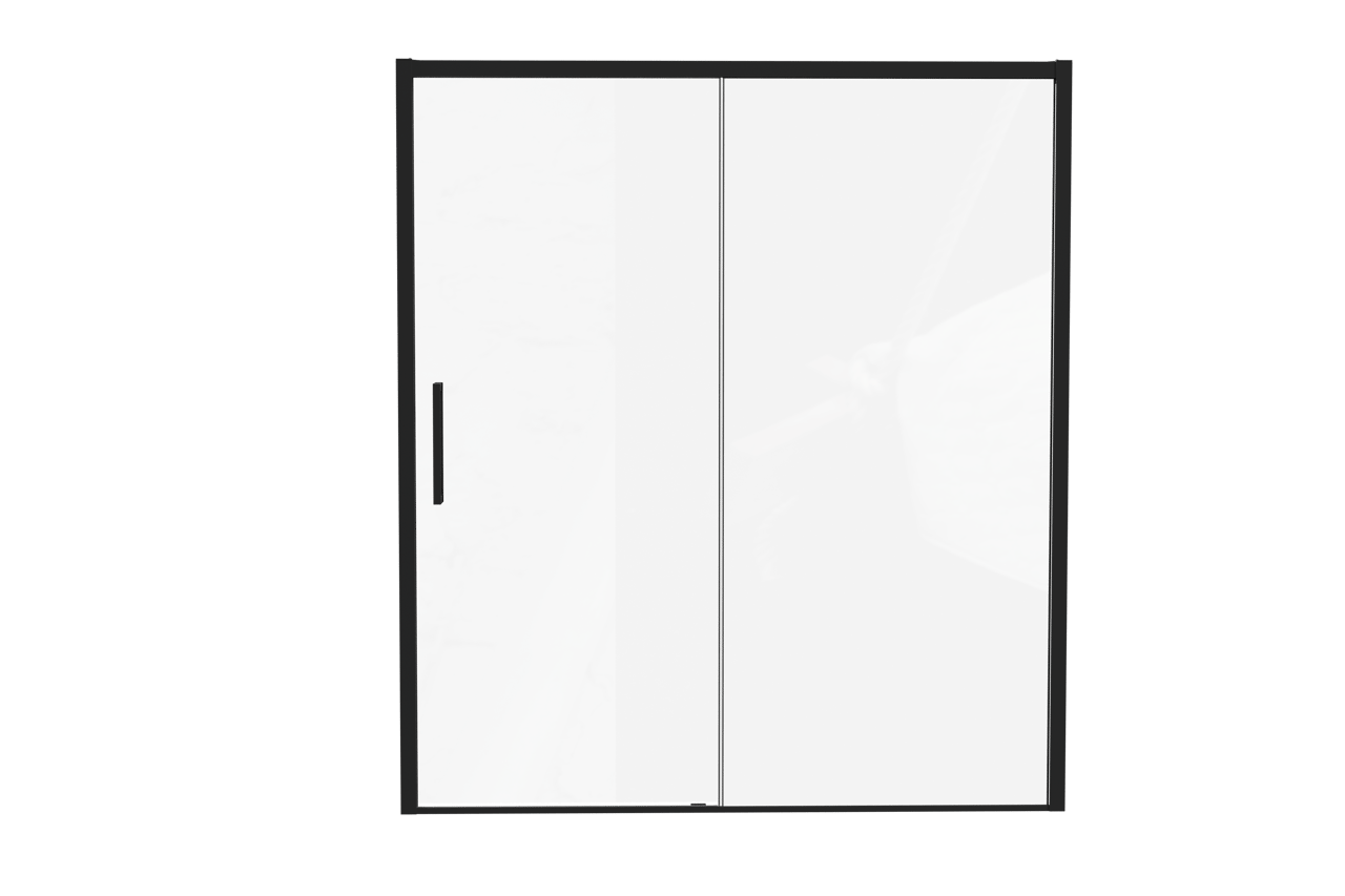 Luca Varess Senses Duschtür: Schiebetür, 180 x 200 cm, Klarglas, Schwarzes Profil, matt