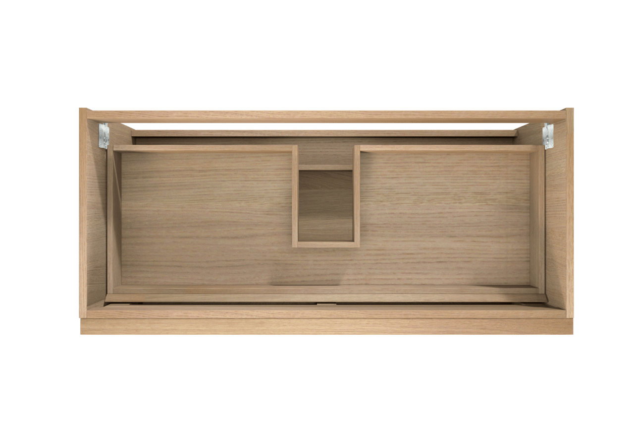 Balmani Forma hängender Waschbeckenunterschrank: 120 x 55 cm, Eiche Natur, 2 Schubladen