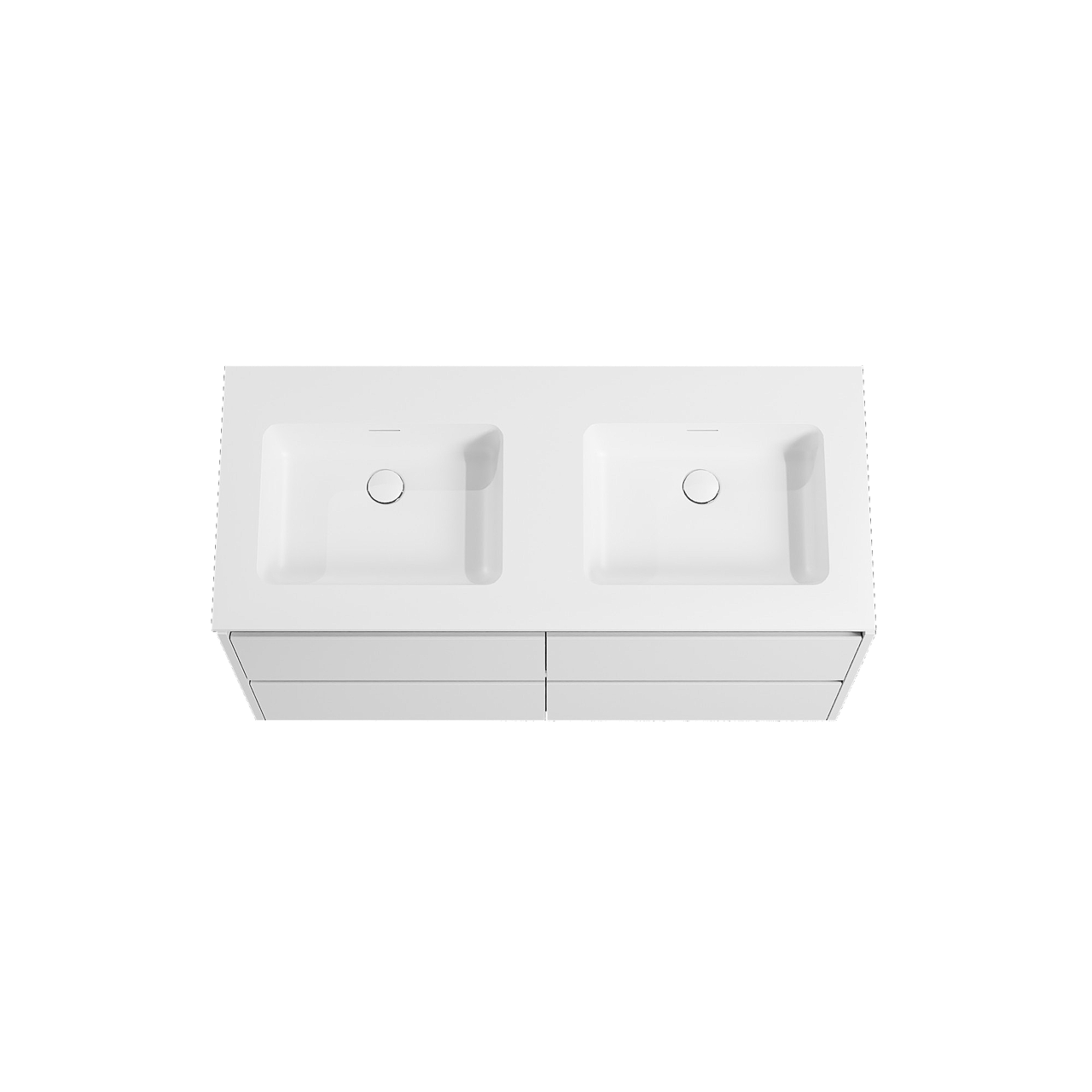 Storke Seda meuble salle de bains suspendu 120 x 52 cm blanc mat avec Mata double vasque en solid surface blanc mat